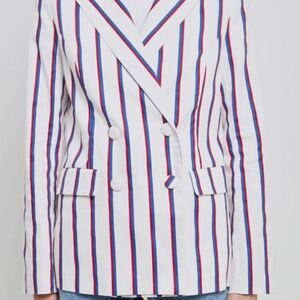 English Factory STRIPED DOUBLE BREASTED BLAZER-NWT
